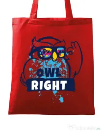 Sacosa din panza Owl right Rosu