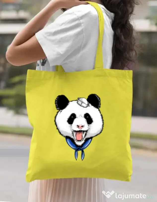 Sacosa din panza Panda Sailor Galben