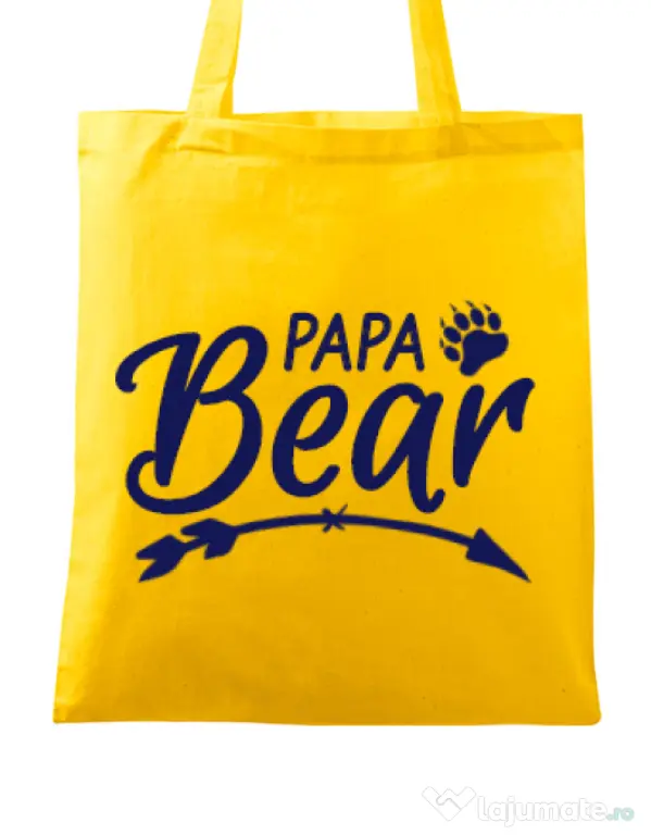 Sacosa din panza Papa bear Galben