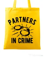 Sacosa din panza Partners in crime 1 Galben