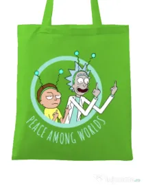 Sacosa din panza Peace among worlds Verde mar