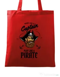 Sacosa din panza Play like a pirate Rosu