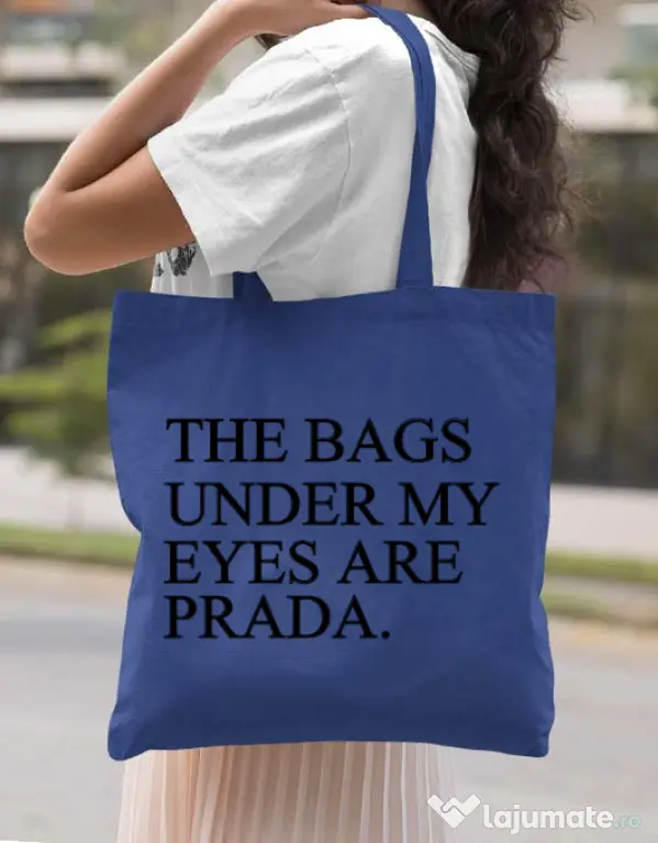 Sacosa din panza Prada bags Albastru regal