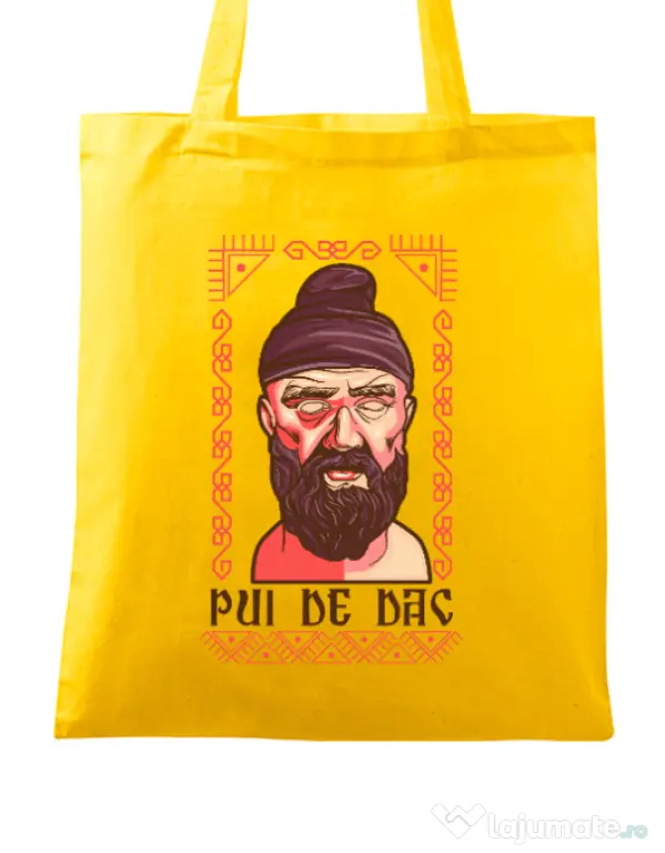 Sacosa din panza Pui de dac Galben