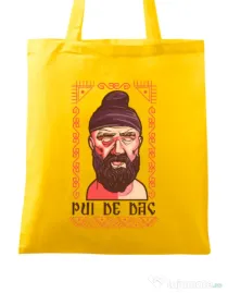 Sacosa din panza Pui de dac Galben
