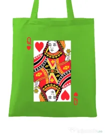 Sacosa din panza Queen of hearts Verde mar