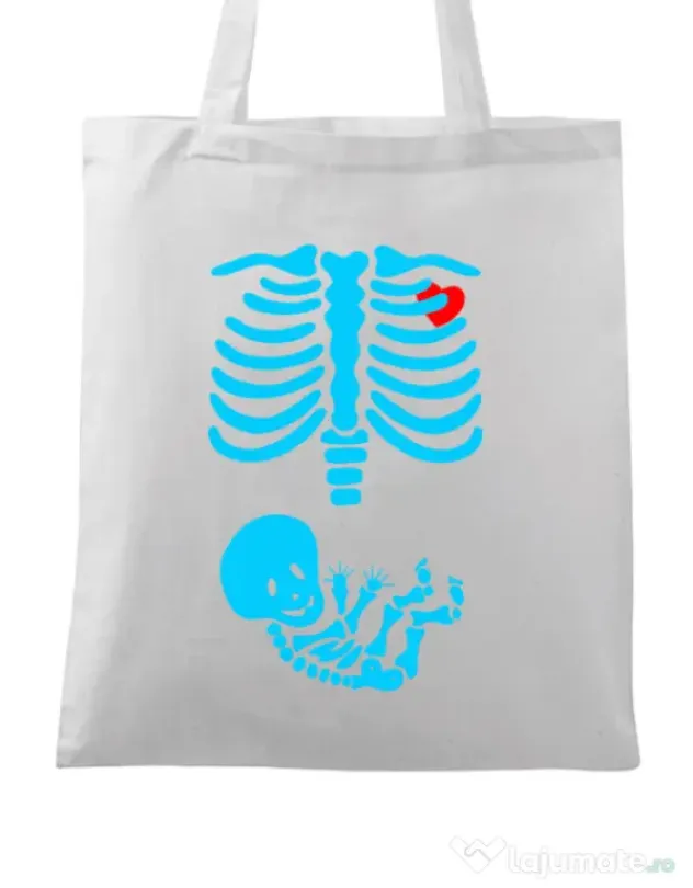 Sacosa din panza Radiografie Alb