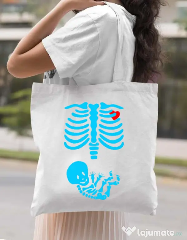 Sacosa din panza Radiografie Alb