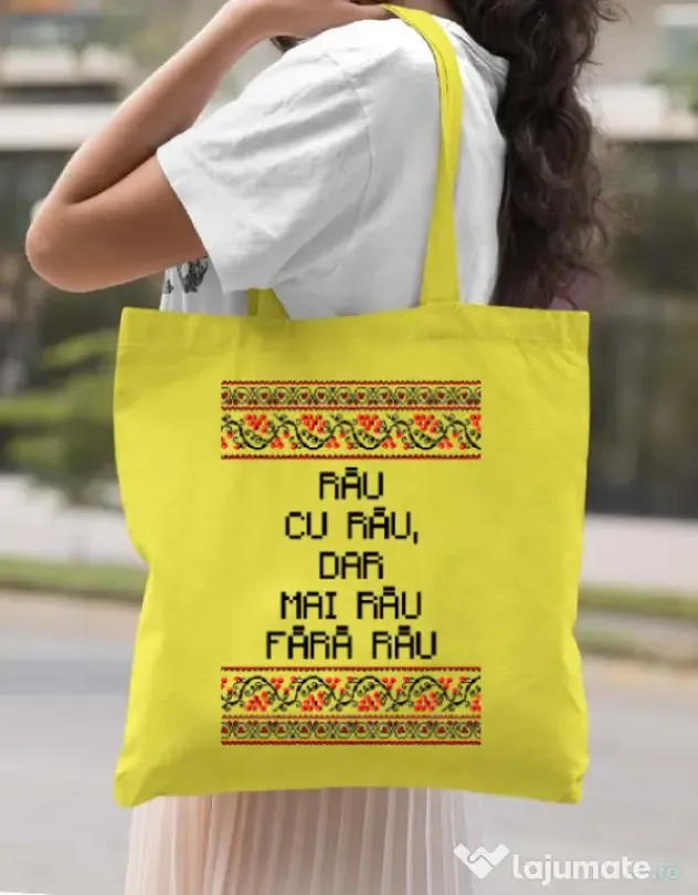 Sacosa din panza Rau cu rau Galben
