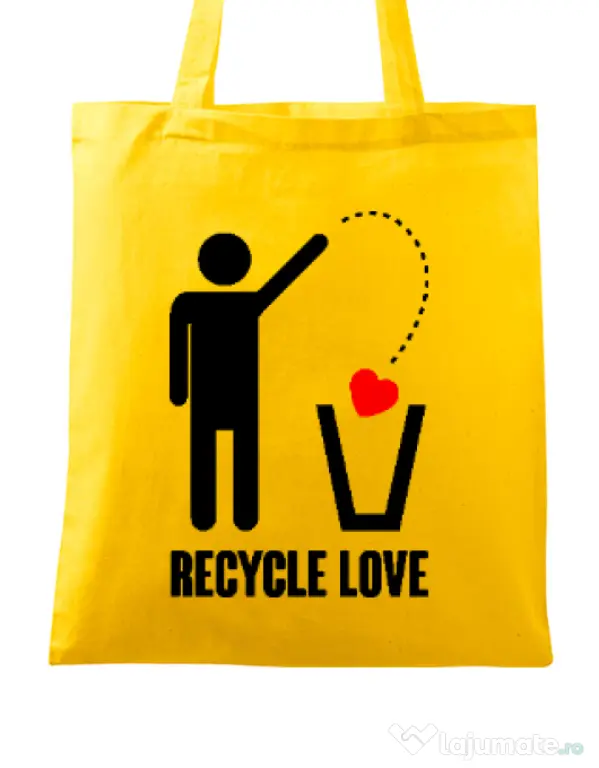 Sacosa din panza Recycle love Galben