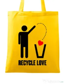 Sacosa din panza Recycle love Galben