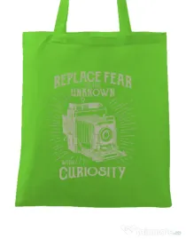 Sacosa din panza Replace Fear Verde mar