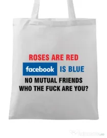 Sacosa din panza Roses are red Alb