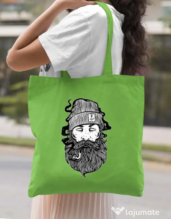 Sacosa din panza Sailor Man Verde mar