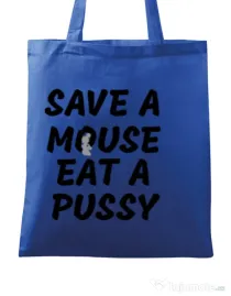 Sacosa din panza Save a mouse Albastru regal