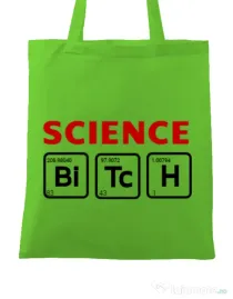 Sacosa din panza Science Bitch Verde mar