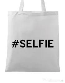 Sacosa din panza Selfie Alb