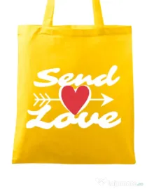Sacosa din panza Send love Galben