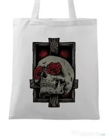 Sacosa din panza Skullcross Alb