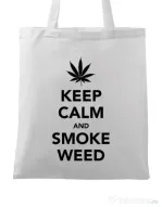 Sacosa din panza Smoke weed Alb