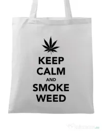 Sacosa din panza Smoke weed Alb