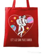 Sacosa din panza Space love Rosu