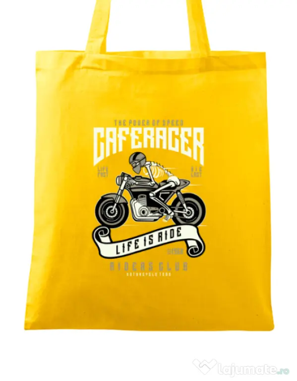 Sacosa din panza Speed of Caferacer Galben