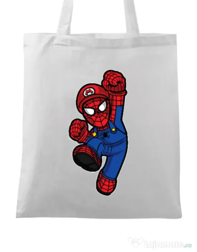 Sacosa din panza Spider Plumber Alb
