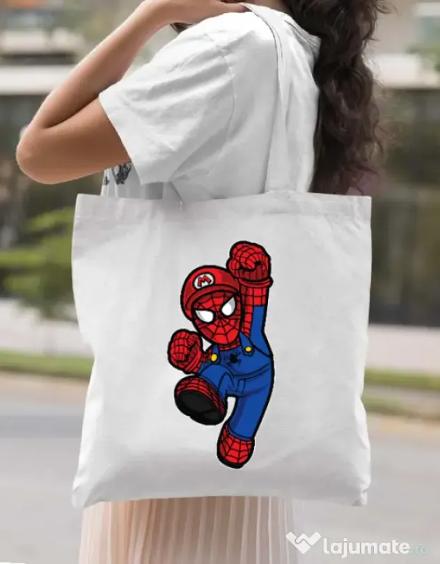 Sacosa din panza Spider Plumber Alb