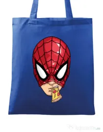 Sacosa din panza Spiderman pizza Albastru regal