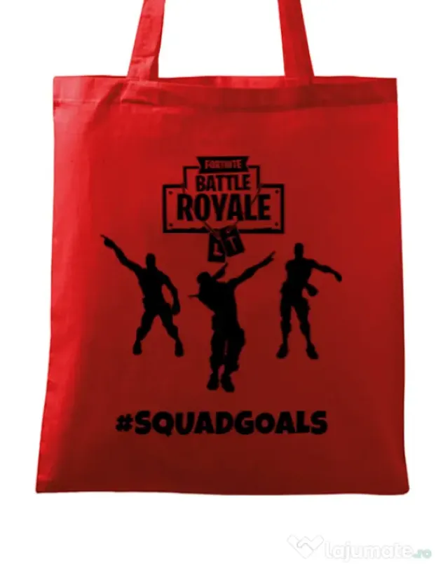 Sacosa din panza Squad goals Rosu
