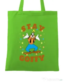 Sacosa din panza Stay Goofy Verde mar
