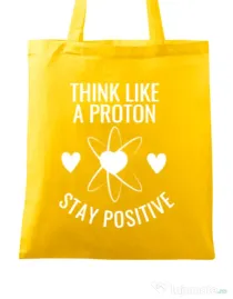 Sacosa din panza Stay positive Galben
