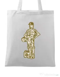 Sacosa din panza Street C3PO Alb