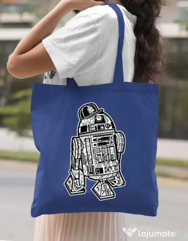 Sacosa din panza Street R2D2 Albastru regal