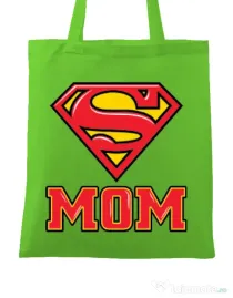 Sacosa din panza Super mom Verde mar