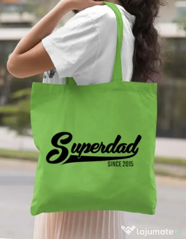 Sacosa din panza Superdad Verde mar