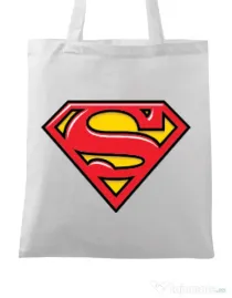 Sacosa din panza Superman Alb