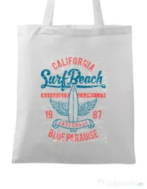 Sacosa din panza Surf Beach Alb