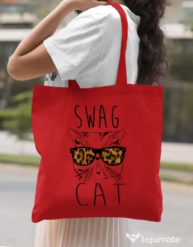 Sacosa din panza Swag cat Rosu