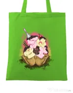 Sacosa din panza sweet ice cream lettering Verde mar