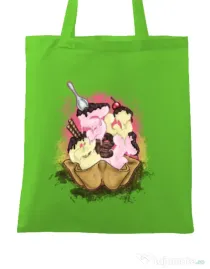 Sacosa din panza sweet ice cream lettering Verde mar