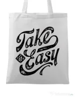 Sacosa din panza Take it easy Alb