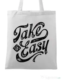 Sacosa din panza Take it easy Alb