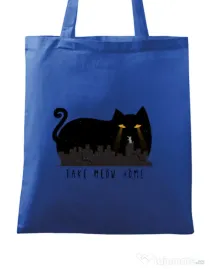 Sacosa din panza Take Meow Home Albastru regal