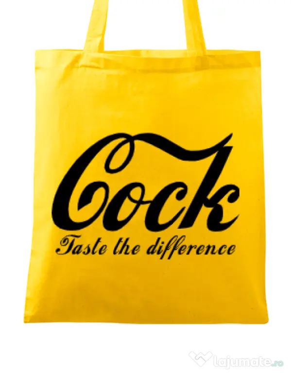 Sacosa din panza Taste the difference Galben