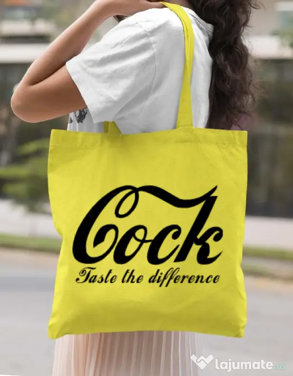Sacosa din panza Taste the difference Galben