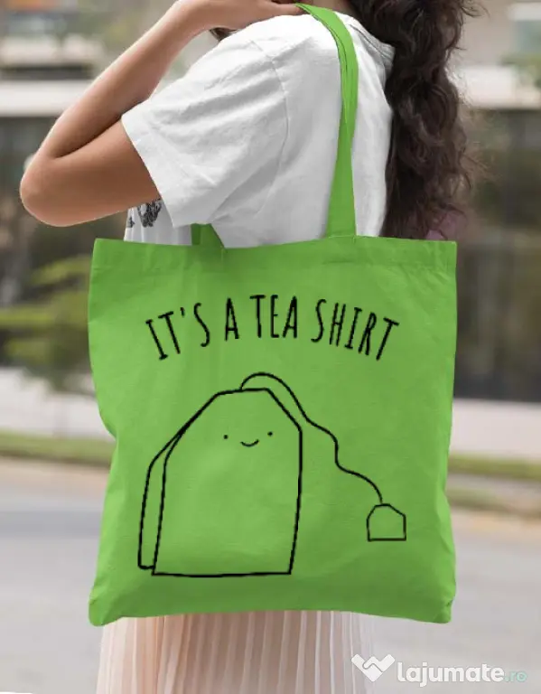 Sacosa din panza Tea shirt Verde mar