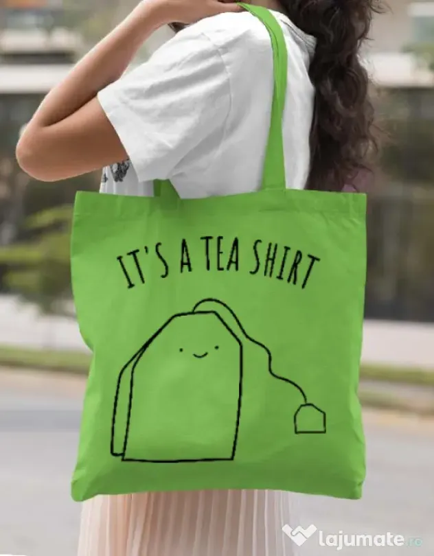 Sacosa din panza Tea shirt Verde mar