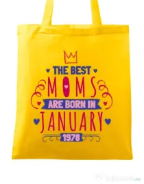 Sacosa din panza The best moms January Galben